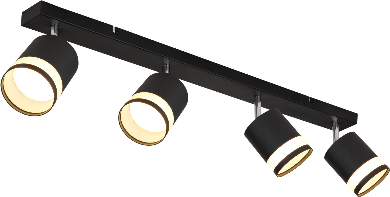 LED-Strahler - schwarz matt - opal - 4-flammig - 80 cm