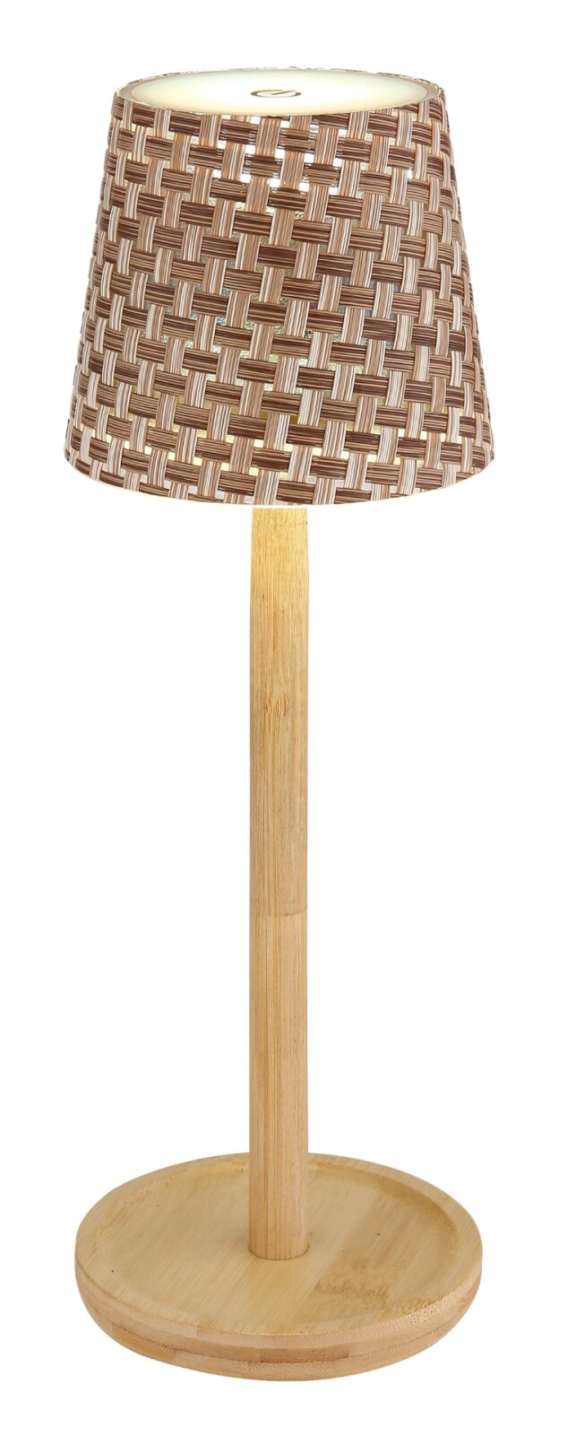 LED-Tischleuchte - Bambus naturfarben - braun - Touchdimmer - 33 cm