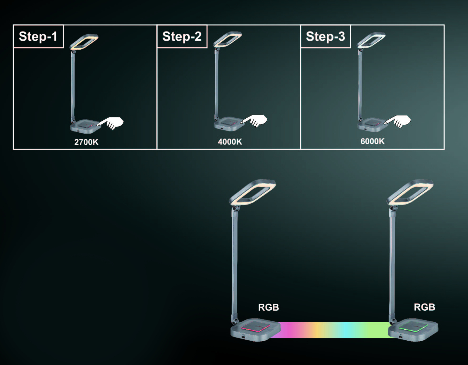 LED-Tischleuchte MONACO - grau - 14,5 cm hoch 