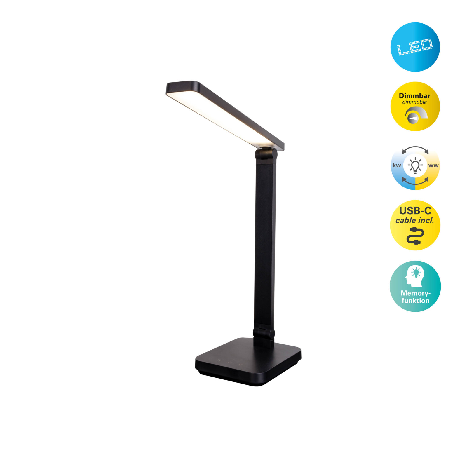 LED-Tischleuchte MOVER - schwarz - dimmbar - 38 cm
