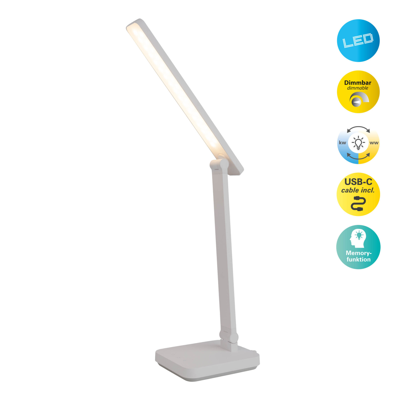 LED-Tischleuchte MOVER - weiß - dimmbar - 38 cm