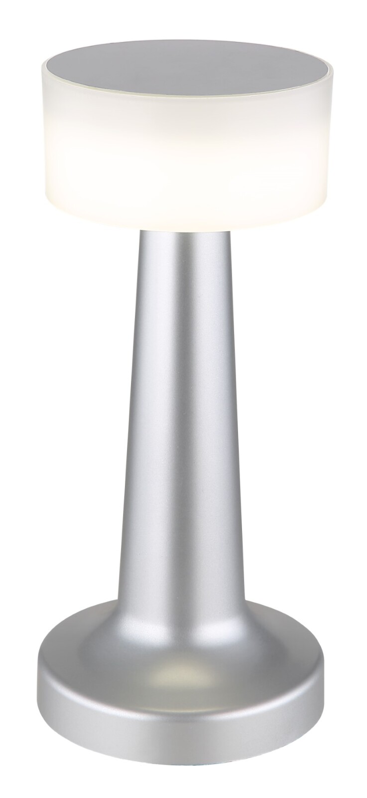 LED-Tischleuchte - Nickel matt - opal - 21,5 cm