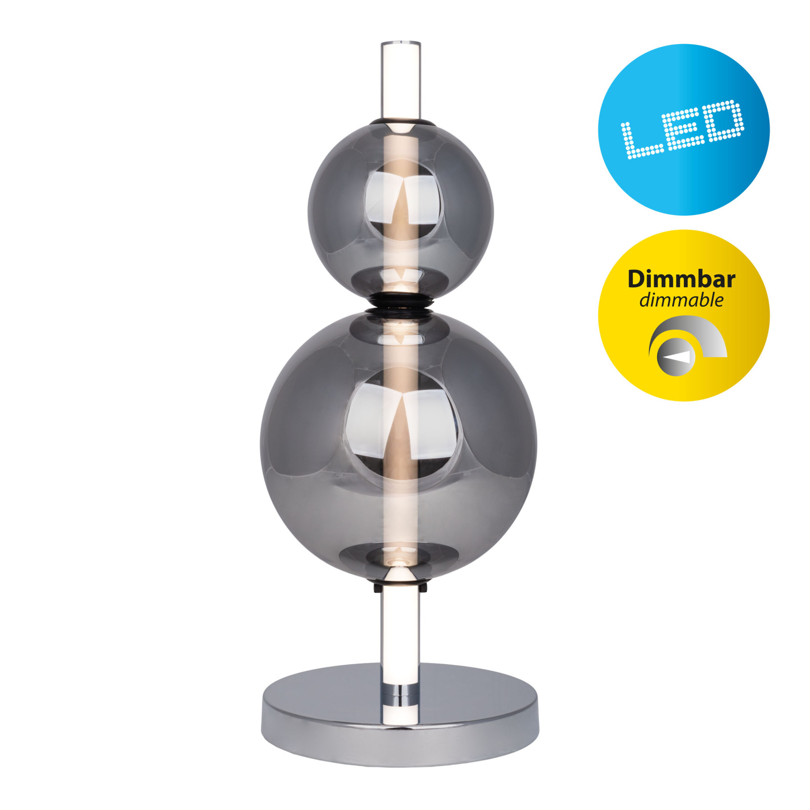LED-Tischleuchte NOVA - chromfarben - dimmbar