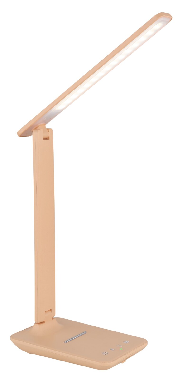 LED-Tischleuchte - pfirsichfarben matt - Lederoptik - Touch