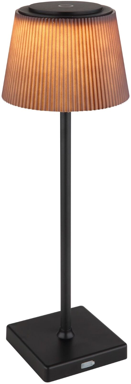 LED-Tischleuchte - schwarz matt - braun satiniert - 38 cm