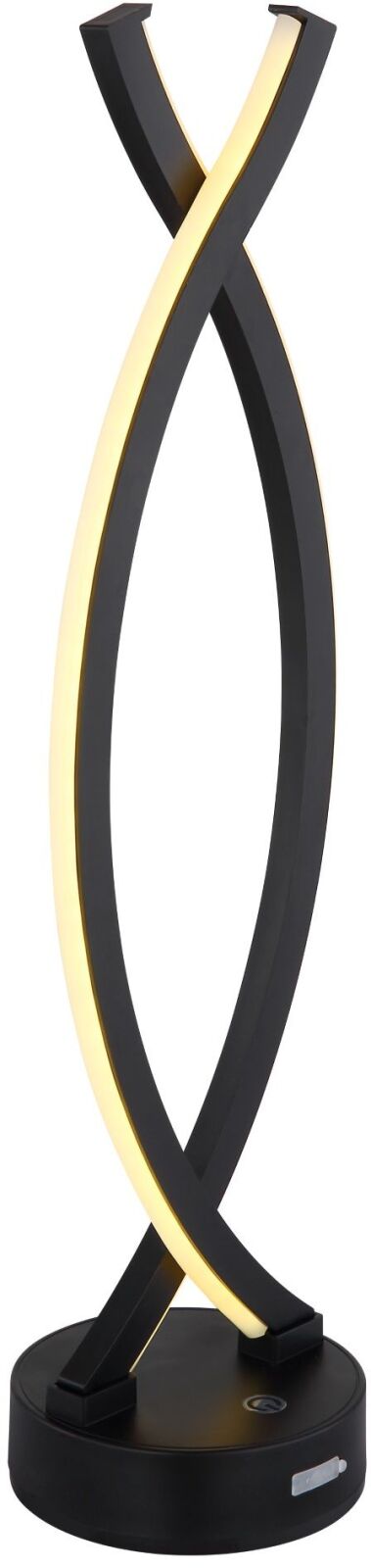 LED-Tischleuchte - schwarz matt - opal - 41 cm hoch