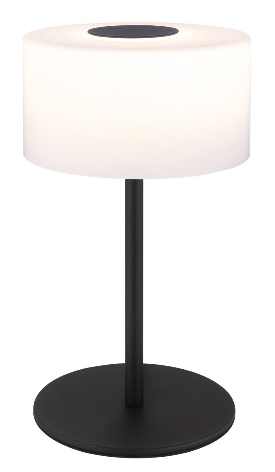 LED-Tischleuchte - schwarz matt - opal - Alabasteroptik - 34,5 cm
