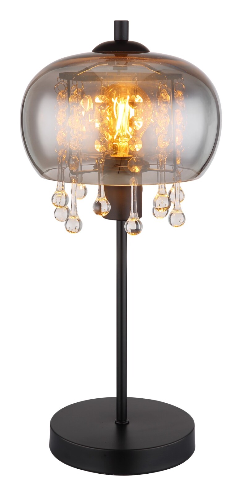 LED-Tischleuchte - schwarz matt - rauchfarben