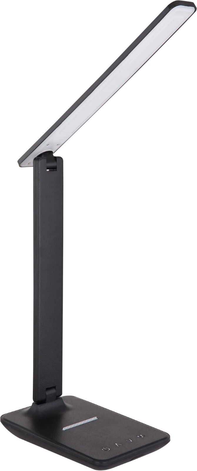 LED-Tischleuchte - schwarz - opal - Lederoptik - dimmbar