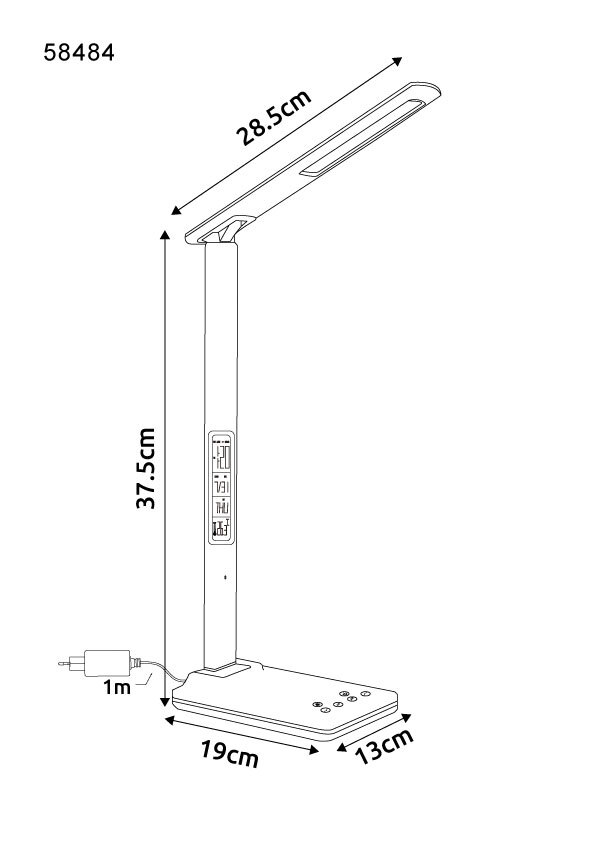 LED-Tischleuchte - schwarz - stufenloser Touchdimmer