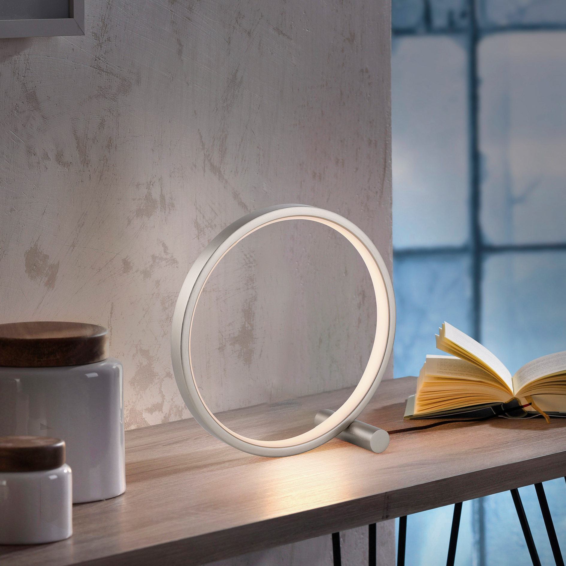 LED-Tischleuchte - silber - Ø 25 cm