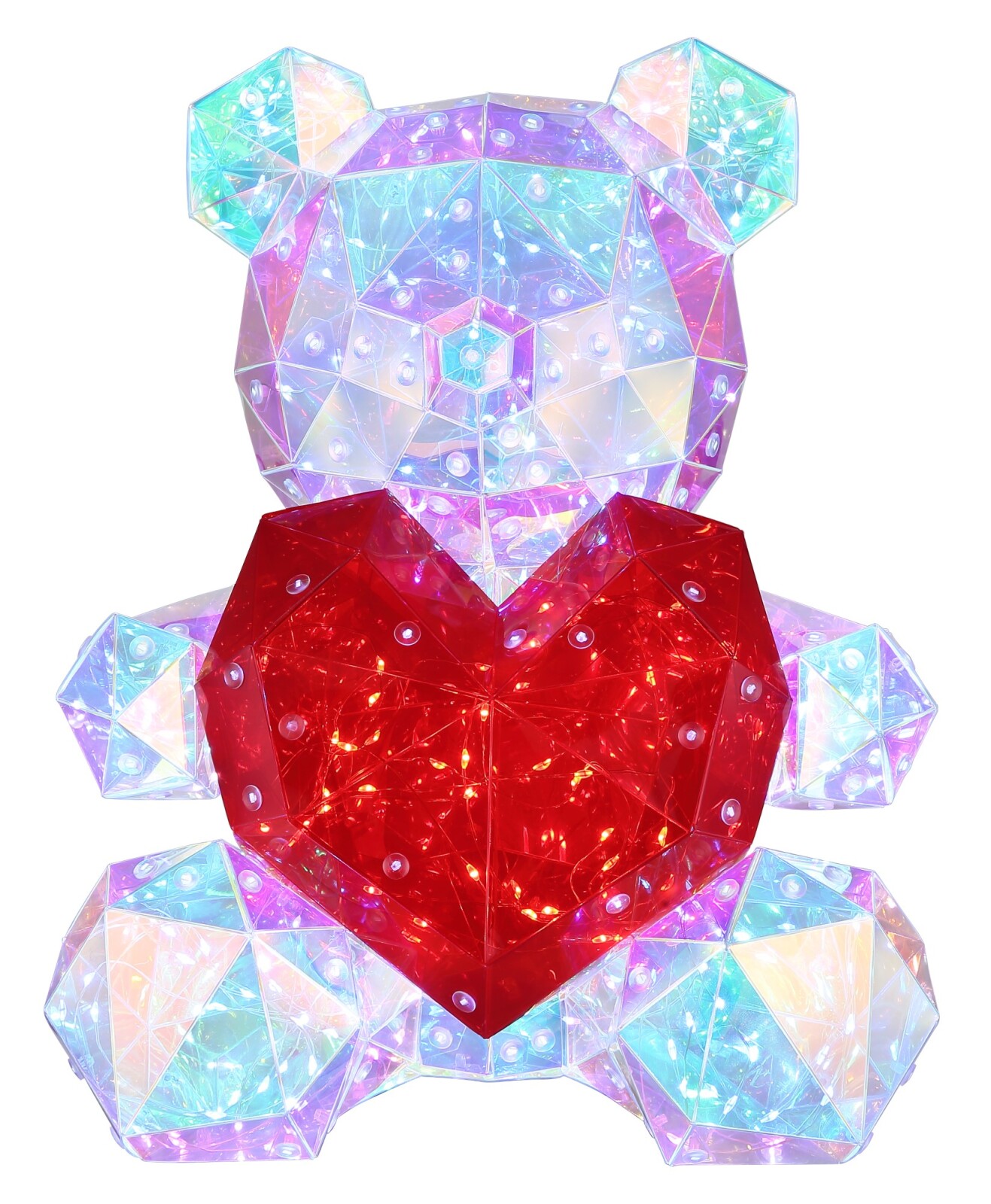 LED-Tischleuchte - transparent-rot - Teddy - 30 cm