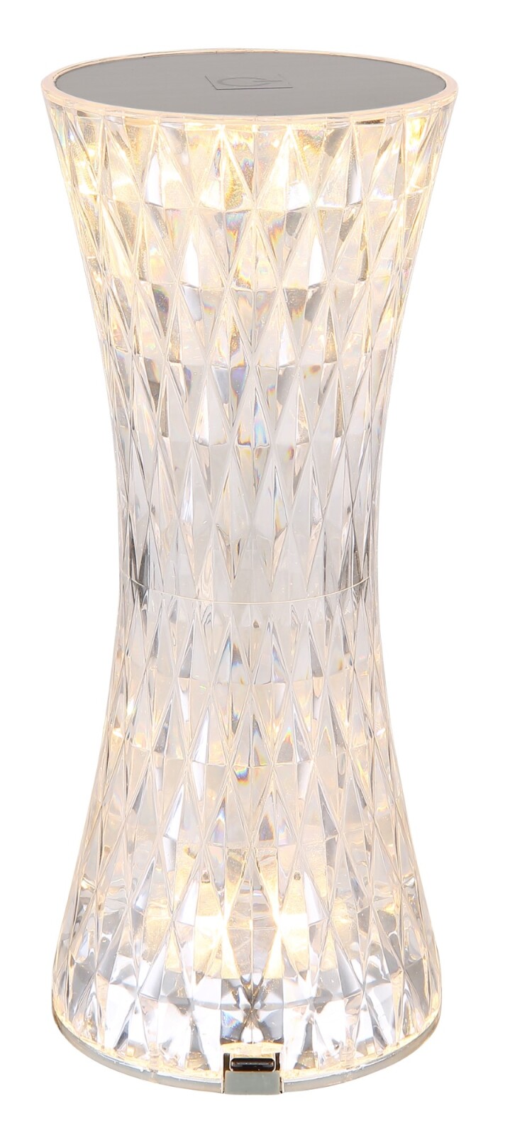 LED-Tischleuchte - transparent - silber - RGB-Farbwechsler