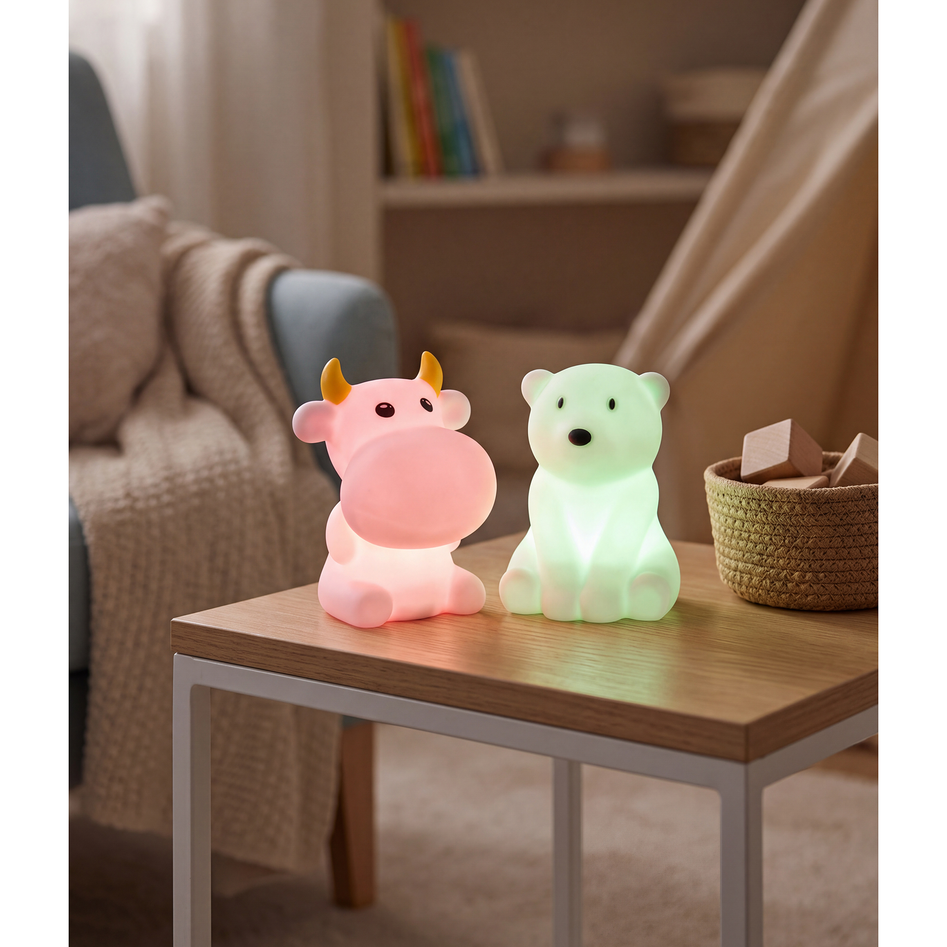 LED-Tischleuchte - weiß - Kuh