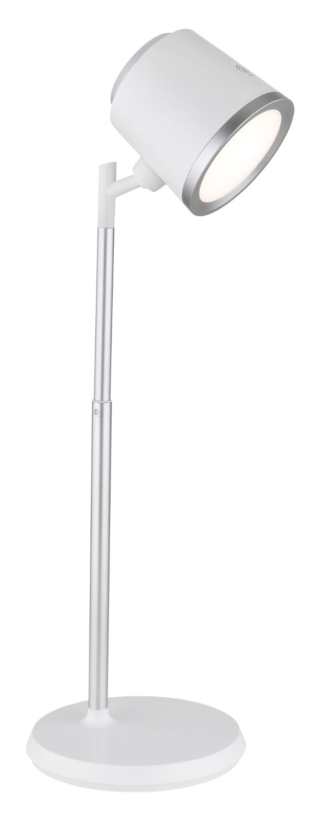 LED-Tischleuchte - weiß matt - silber satiniert - 44,6 cm