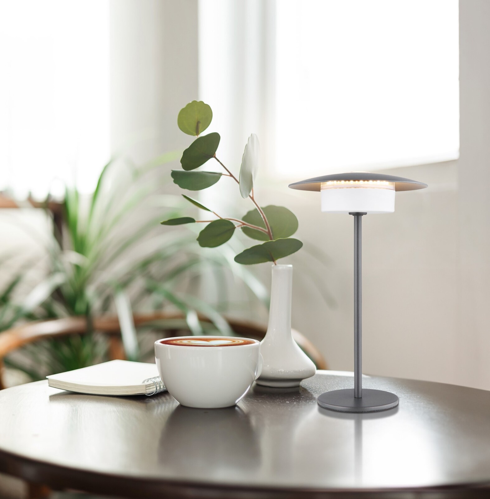 LED-Touch-Tischleuchte - grau matt - Memoryfunktion