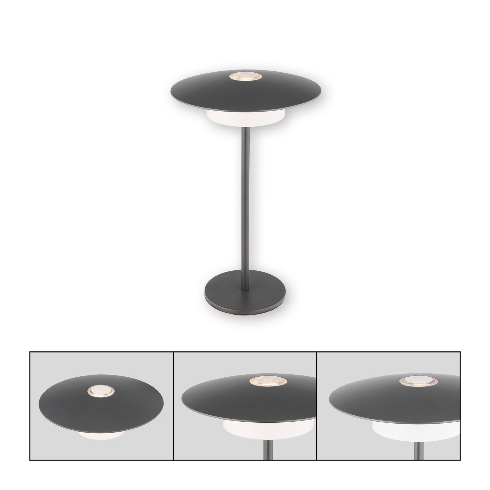 LED-Touch-Tischleuchte - grau matt - Memoryfunktion