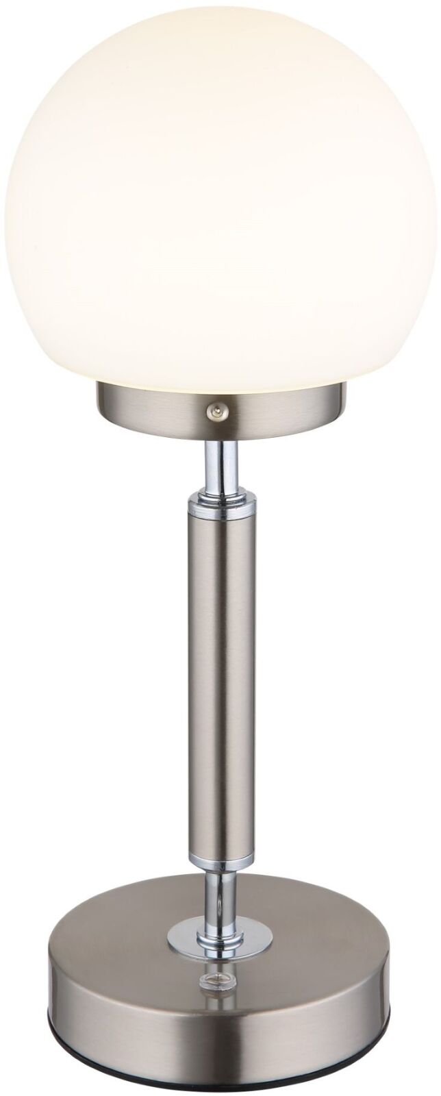 LED-Touch-Tischleuchte - Nickel matt - opal - Touch