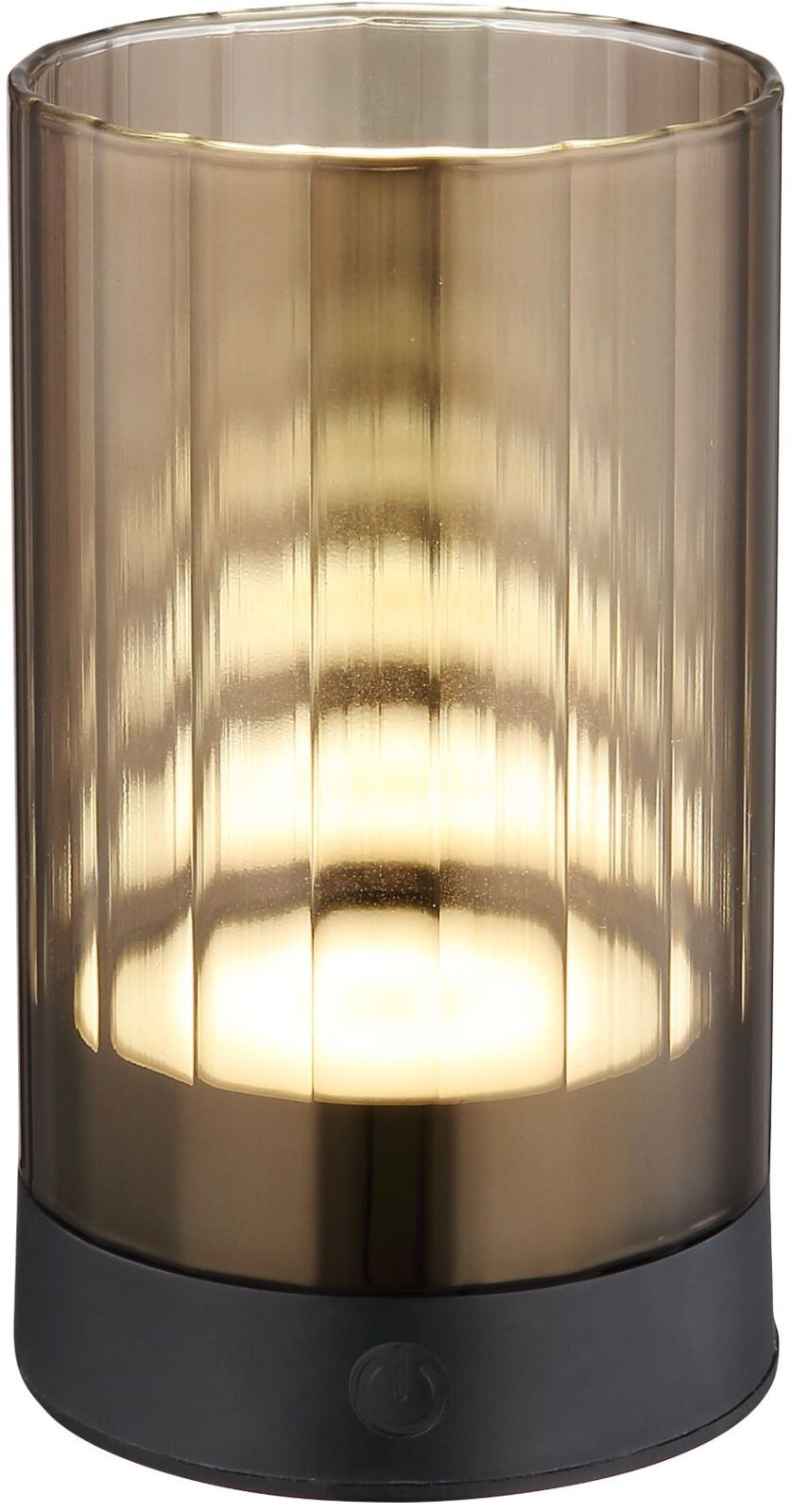LED-Touch-Tischleuchte - schwarz matt - braun - stufenlos dimmbar