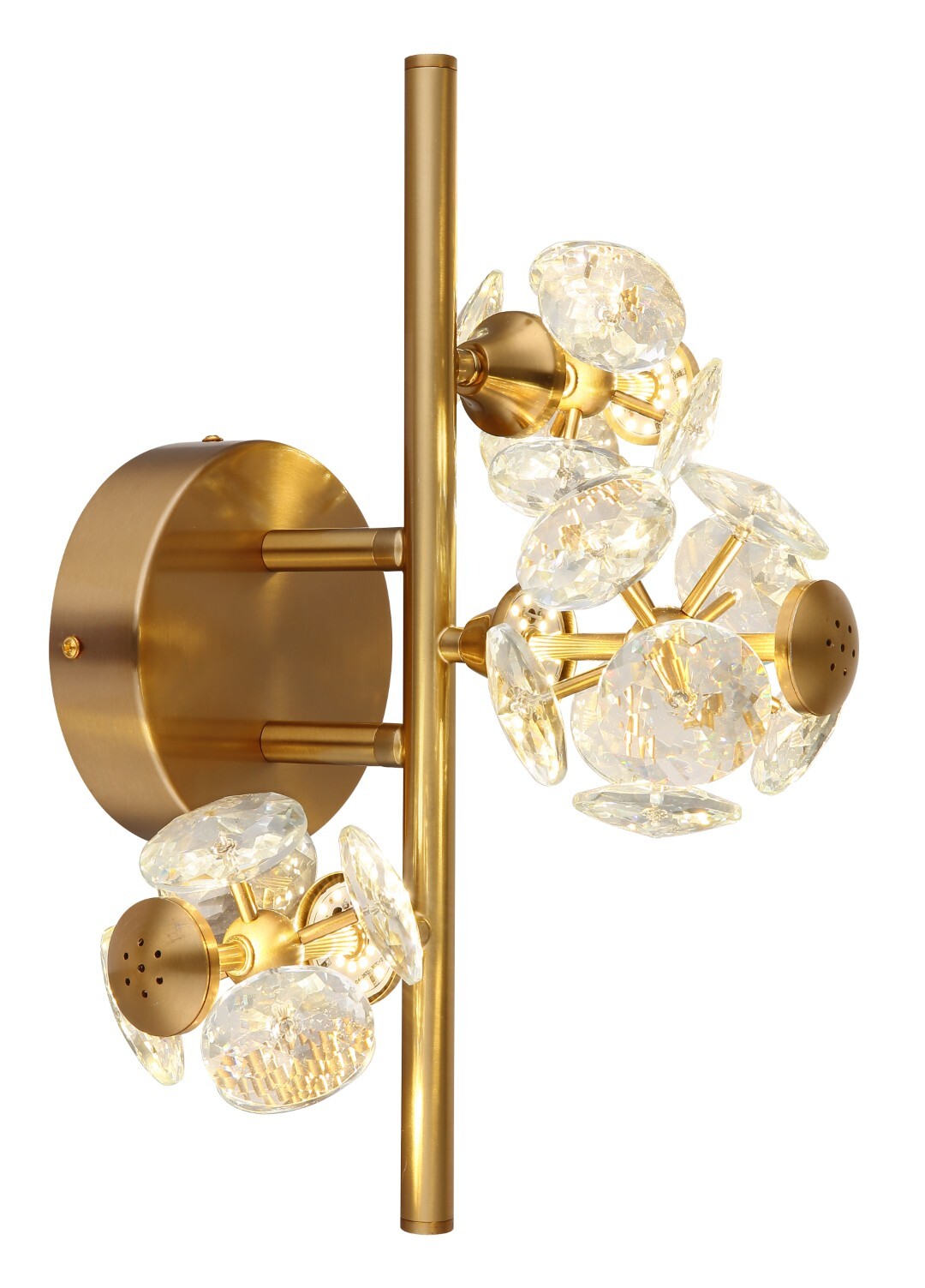 LED-Wandleuchte - goldfarben - klar - 3-flammig