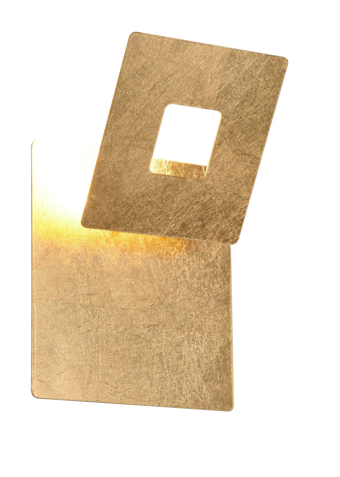 LED-Wandleuchte - goldfarbig - 18x18 cm