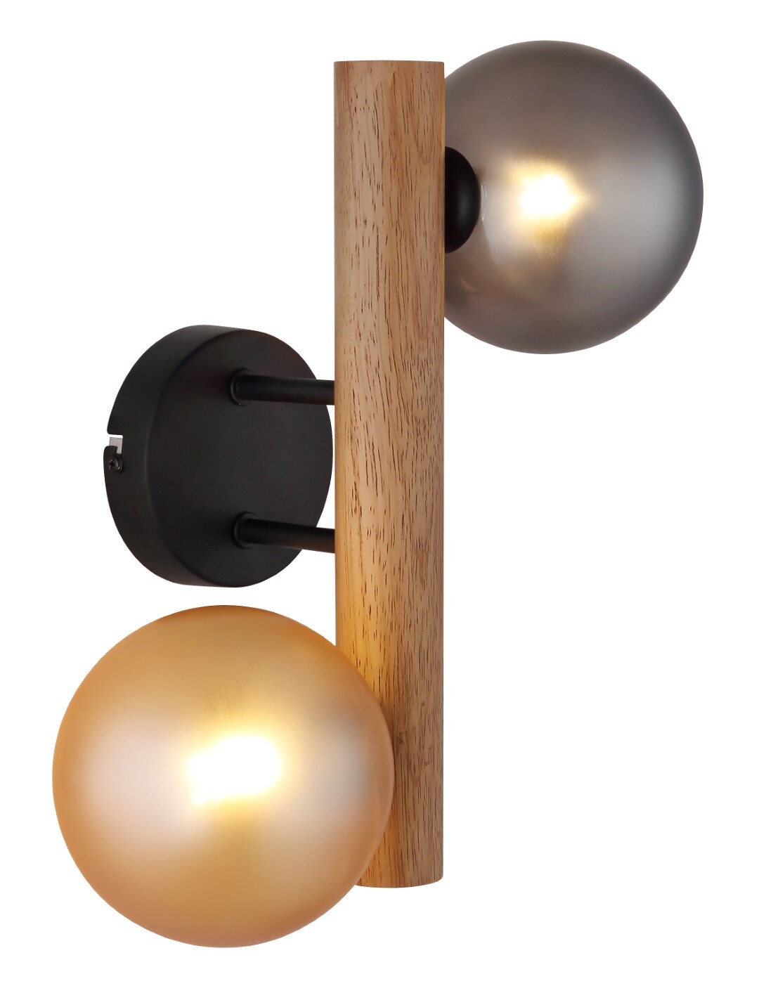 LED-Wandleuchte - holzfarben - multicolor - 2-flammig - 32 cm