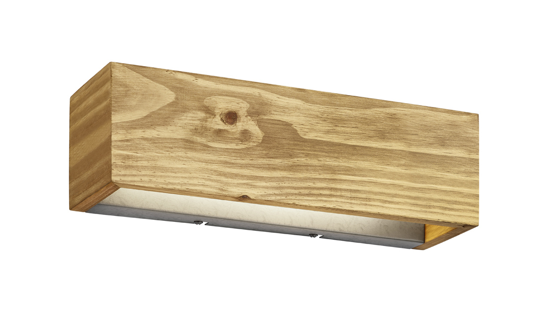 LED-Wandleuchte - holzfarbig - up and down Beleuchtung - 37x11 cm