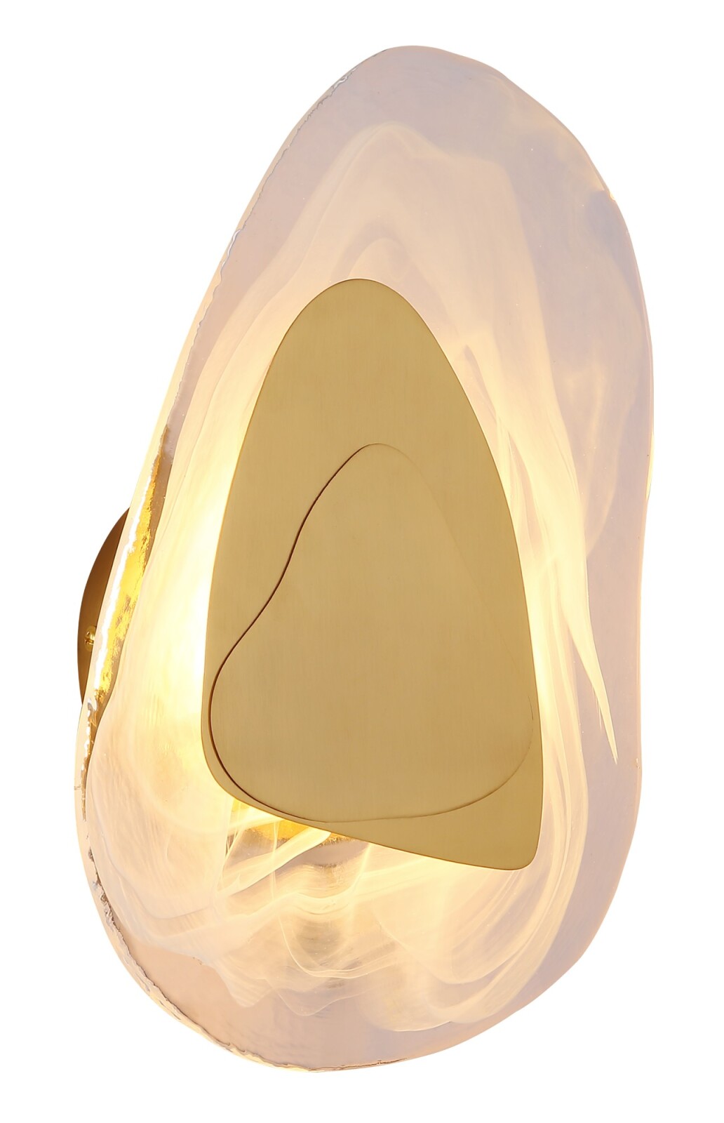 LED-Wandleuchte - messingfarben matt - klar - 31,5 cm hoch