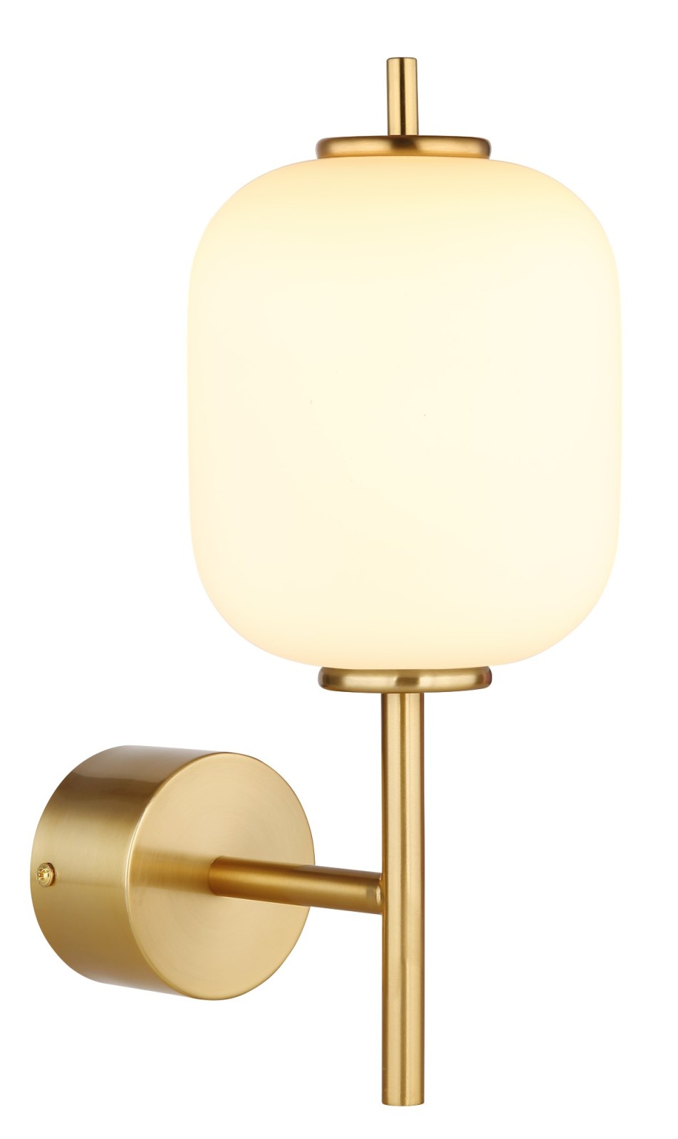 LED-Wandleuchte - messingfarben-opal - 13,5 cm