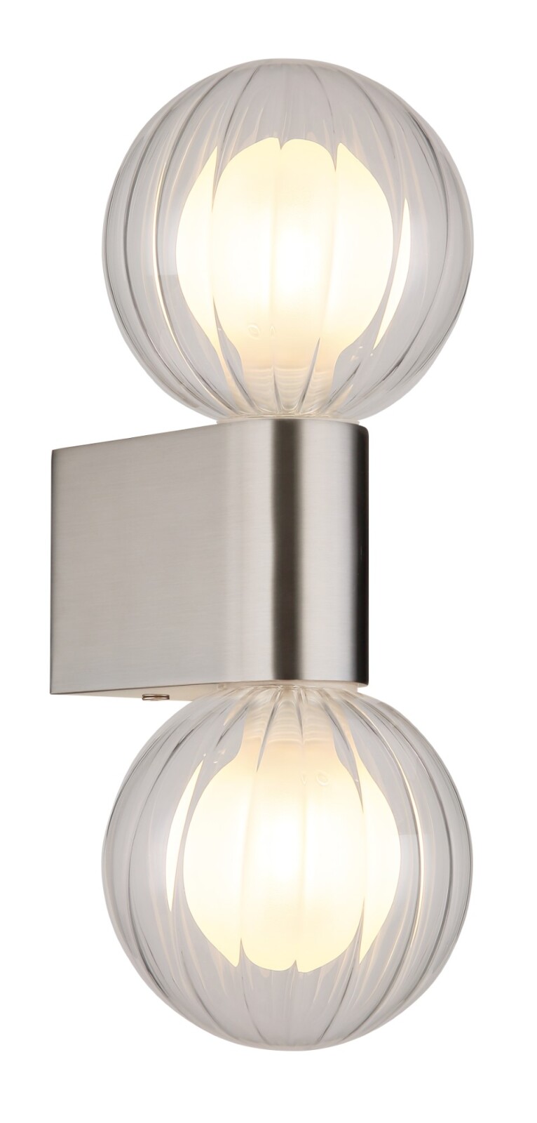 LED-Wandleuchte - Nickel matt - 2-flammig