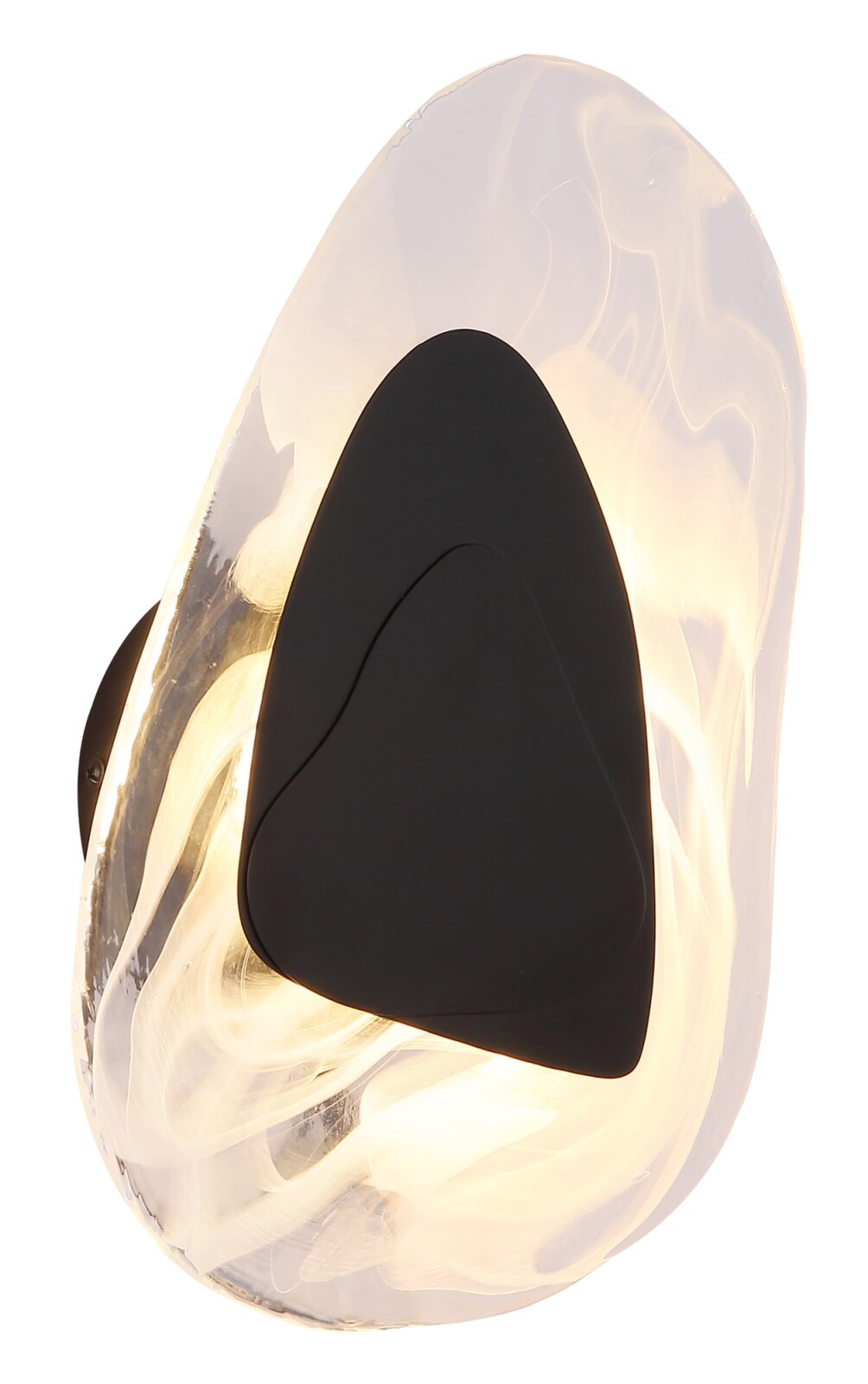LED-Wandleuchte - schwarz matt - klar - 31,5 cm hoch