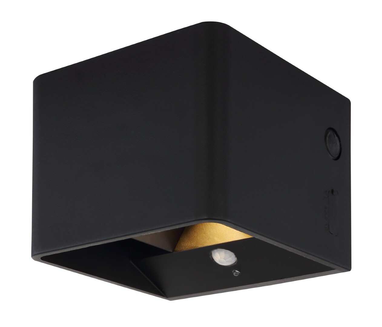 LED-Wandleuchte - schwarz matt - 8x10,1 cm