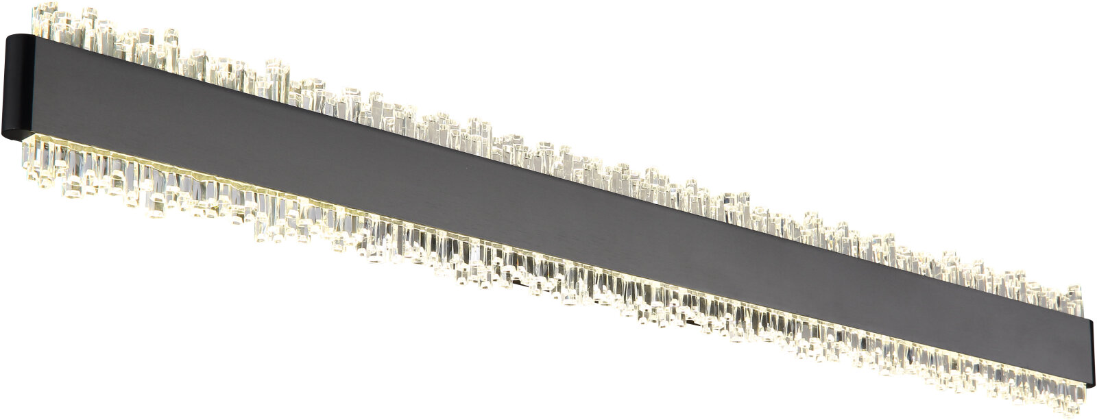 LED-Wandleuchte - schwarz matt - grau - Acrylkristalle - 70,5 cm