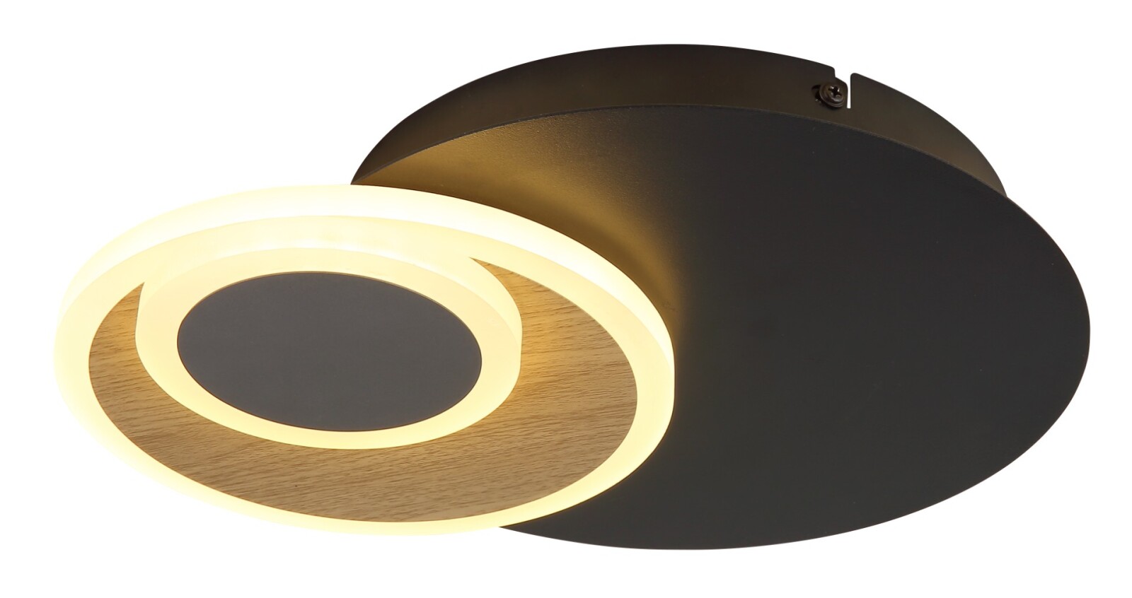 LED-Wandleuchte - schwarz matt - Holzoptik - anthrazit matt - beweglich