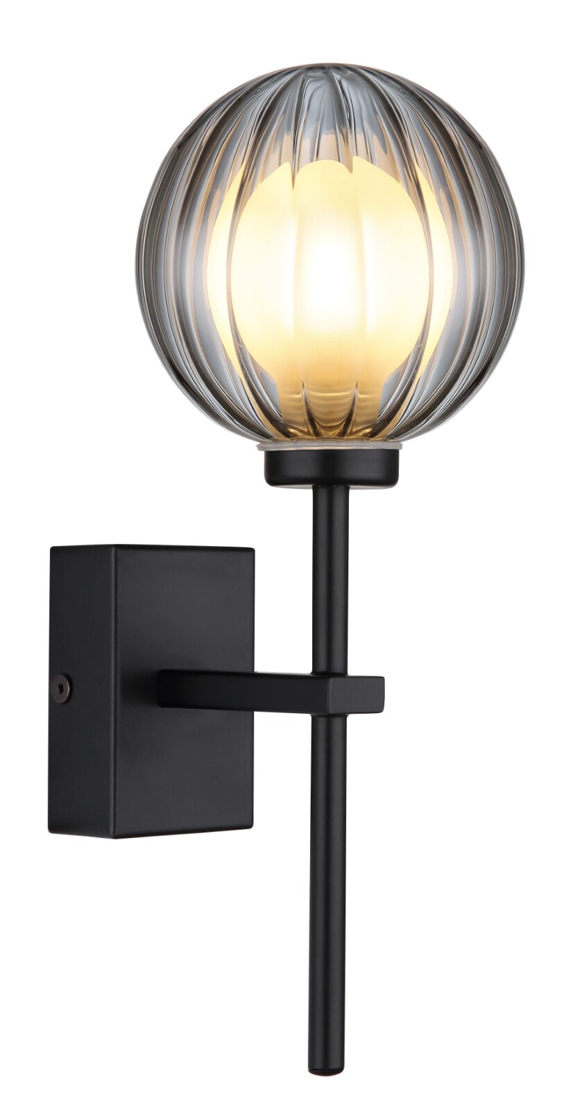 LED-Wandleuchte - schwarz matt - rauchfarben