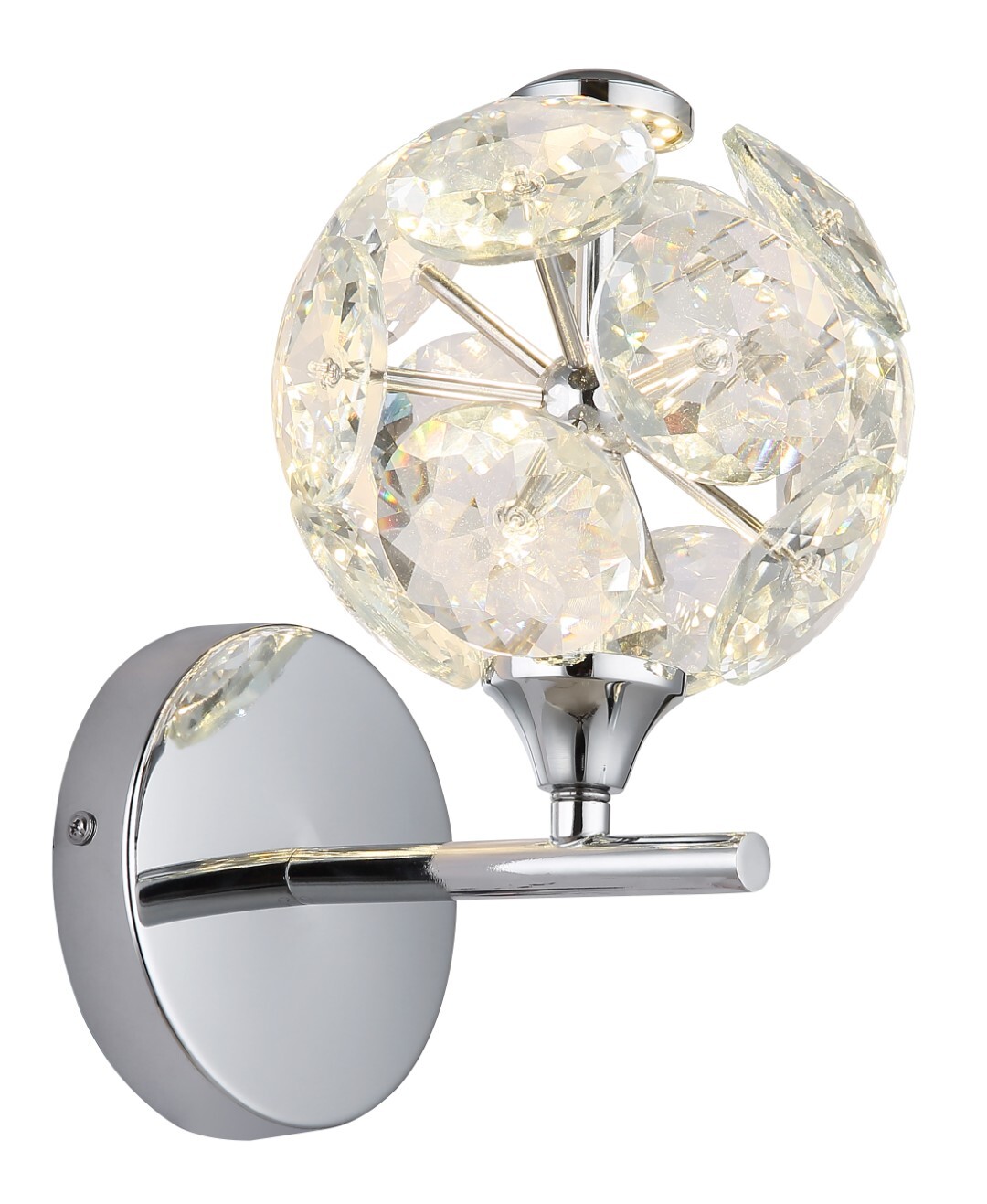 LED-Wandleuchte - verchromt - klar - einflammig