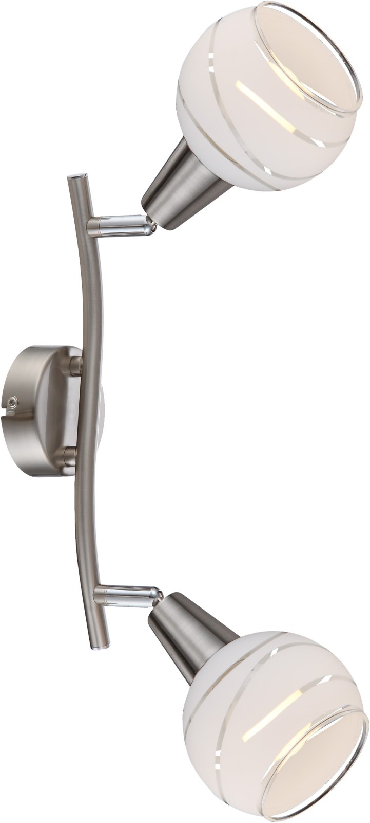 LED-Wandstrahler - Nickel matt - Glas satiniert - 28 cm