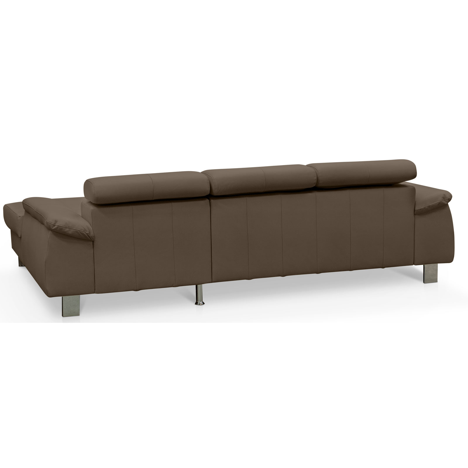 Ledersofa - cocoa - Kopfteilverstellung - Recamiere rechts