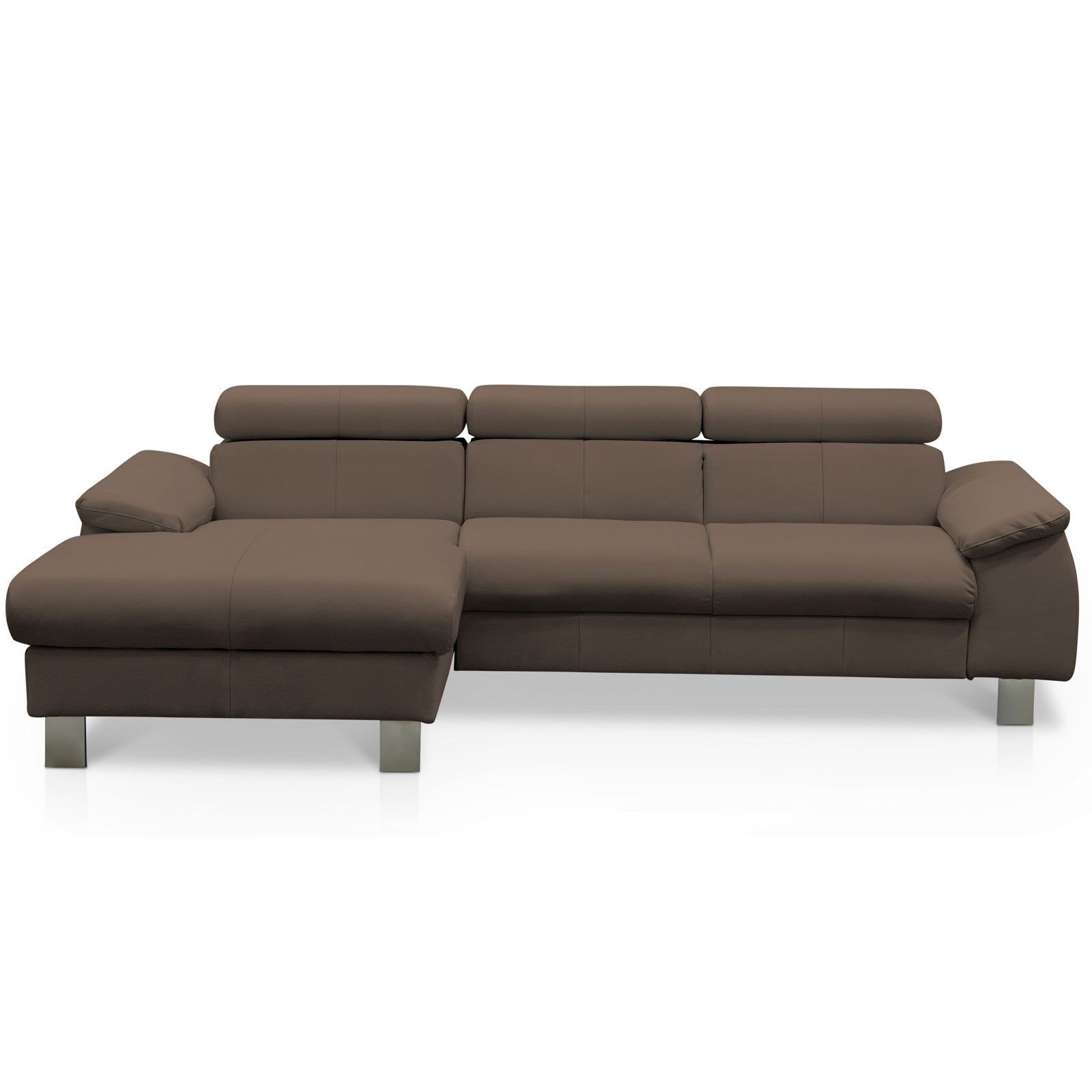 Ledersofa - cocoa - Liegefunktion - Recamiere links