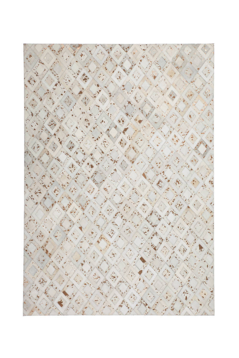Lederteppich DAZZLE 100 - elfenbein-chrom - 160x230 cm