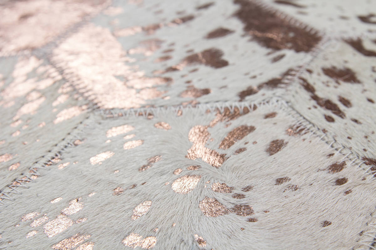 Lederteppich DAZZLE 200 - elfenbein-chrom - 120x170 cm