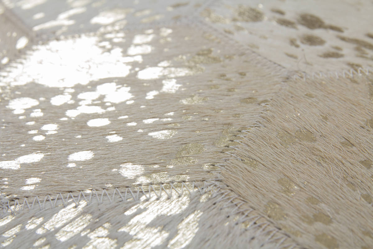 Lederteppich DAZZLE 200 - elfenbein-gold - 120x170 cm
