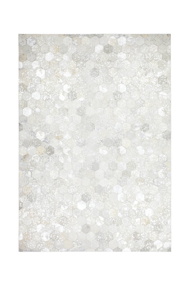 Lederteppich DAZZLE 200 - grau-silber - 120x170 cm