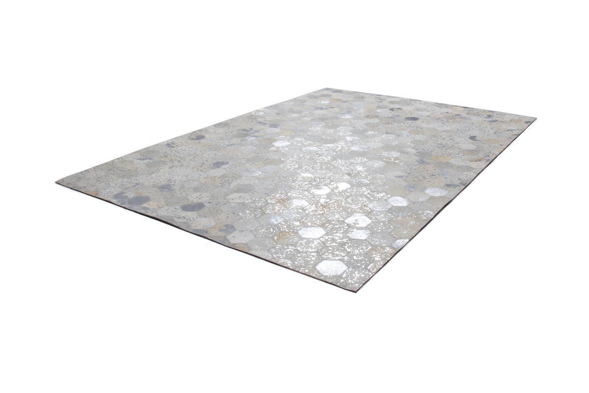 Lederteppich DAZZLE 200 - grau-silber - 120x170 cm