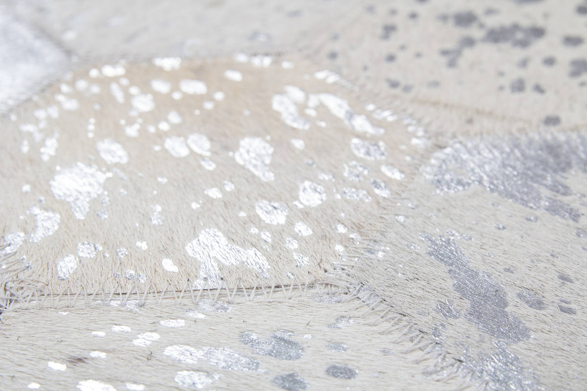 Lederteppich DAZZLE 200 - grau-silber - 120x170 cm