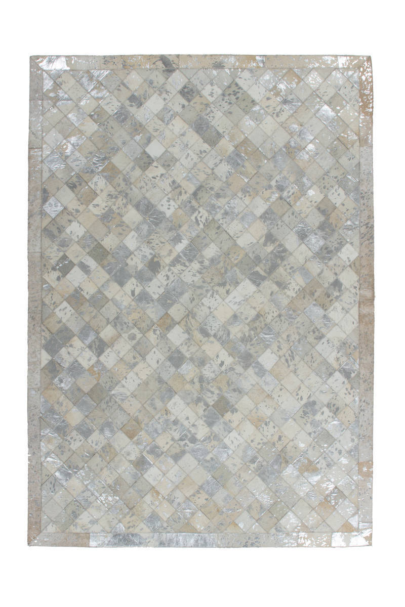 Lederteppich ECLIPSE 200 - grau-silber - 120x170 cm