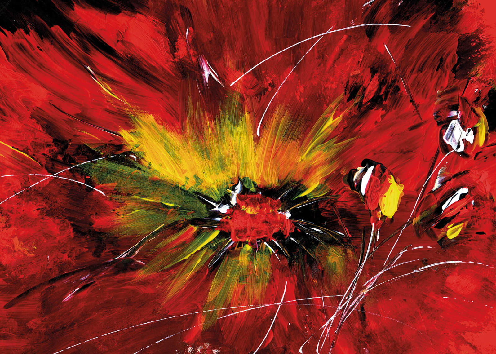 Leinwandbild ABSTRAKTE KUNST - rot - 70x50 cm