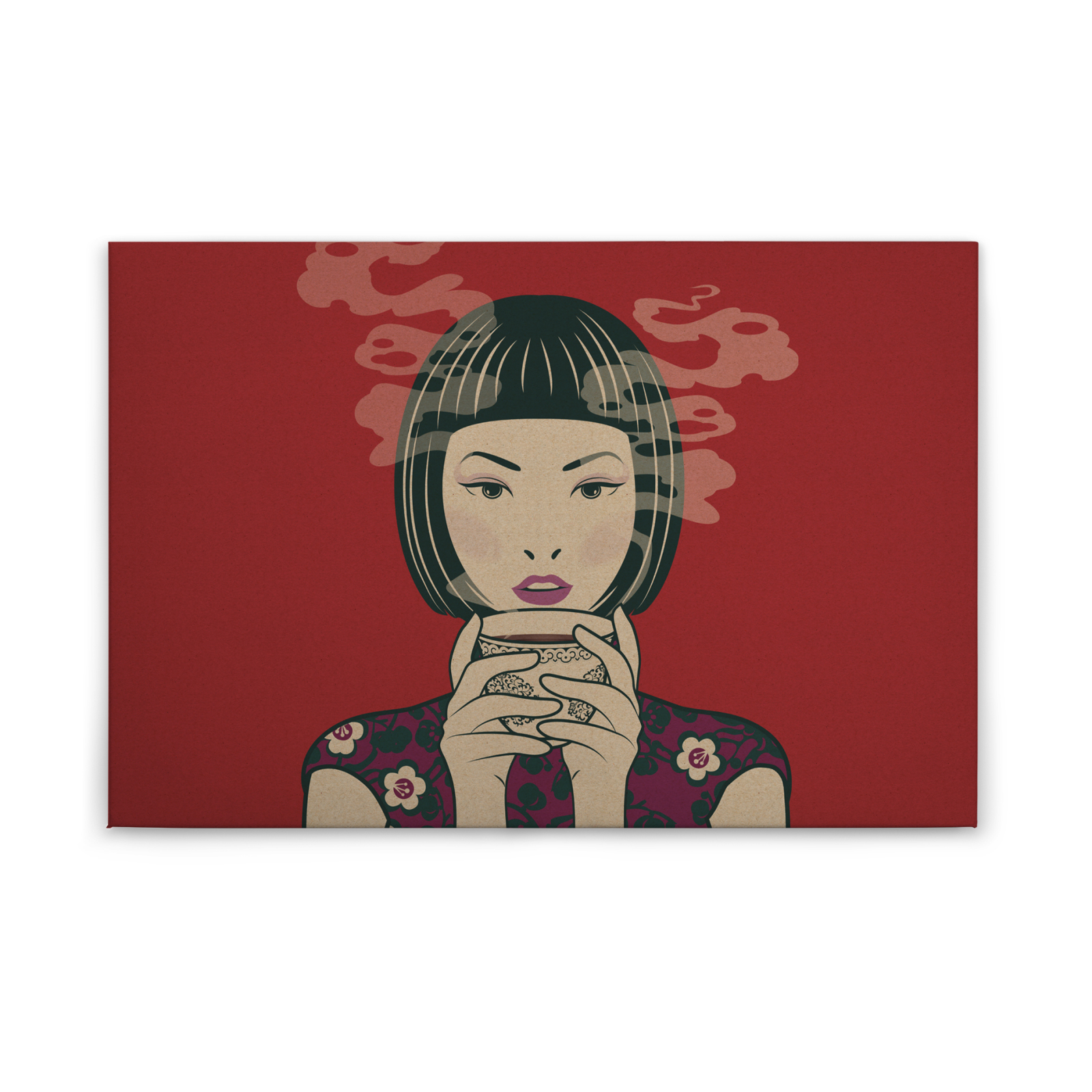 Leinwandbild AKARI - rot - 90x60 cm