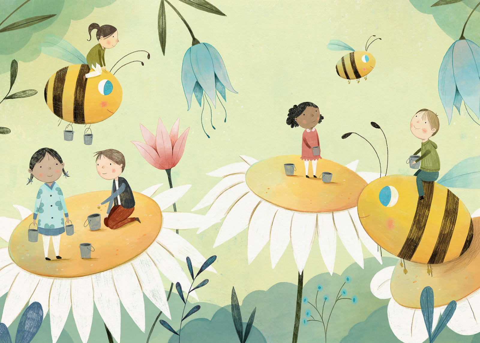 Leinwandbild BIENEN - gelb - 70x50 cm