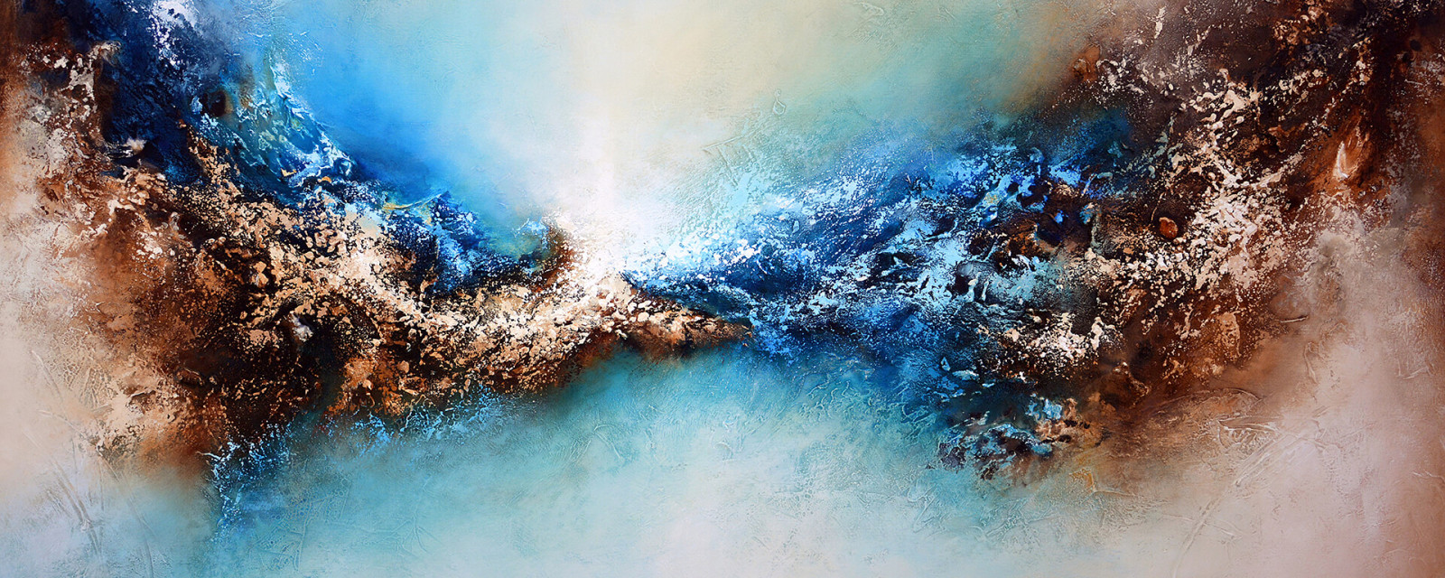 Leinwandbild BLENDED - blau-braun - 100x40 cm
